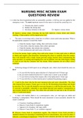 NURSING MISC NCSBN EXAM QUESTIONS REVIEW