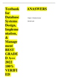 Testbank for Database Systems Design, Implementation, & Management 2022 VERIFIED ANSWERS 