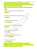 Updated 2022&sol;2023 HESI A2 Biology&comma; Grammar&comma; Reading&comma; Math and vocabulary added possible questions and answers 100&percnt; correct&sol;verified 