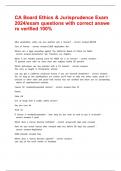 CA Board Ethics & Jurisprudence Exam 2024&sol;exam questions with correct answers verified 100&percnt;