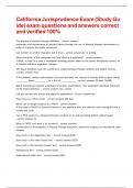 California Jurisprudence Exam &lpar;Study Guide&rpar; exam questions and answers correct and verified 100&percnt;
