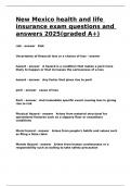 New Mexico health and life insurance exam questions and answers 2025&lpar;graded A&plus;&rpar;