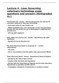 Lecture 4 - Laws Governing veterinary technology exam questions and answers 2025&lpar;graded A&plus;&rpar;&period;