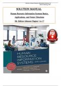 Solution Manual - Human Resource Information Systems&comma; 5th Edition by Johnson&comma; Carlson and Kavanagh&comma; All 17 Chapters Covered&comma; Verified Latest Edition