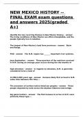 NEW MEXICO HISTORY -- FINAL EXAM exam questions and answers 2025&lpar;graded A&plus;&rpar;