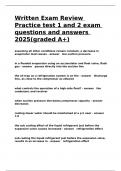 Written Exam Review Practice test 1 and 2 exam questions and answers 2025&lpar;graded A&plus;&rpar;&period;