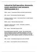 Industrial Refrigeration Ammonia exam questions and answers 2025&lpar;graded A&plus;&rpar;&period;