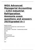 WGU Advanced Managerial Accounting - C253 Industrial Refrigeration Ammonia exam questions 