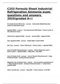 C253 Formula Sheet Industrial Refrigeration Ammonia exam questions and answers 2025&lpar;graded A&plus;&rpar;&period;