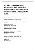 C253 PreAssessment Industrial Refrigeration Ammonia exam questions and answers 2025&lpar;graded A&plus;&rpar;&period;