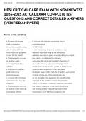 HESI CRITICAL CARE EXAM WITH NGN NEWEST 2024-2025 ACTUAL EXAM COMPLETE 124 QUESTIONS AND CORRECT DETAILED ANSWERS &lpar;VERIFIED ANSWERS&rpar;
