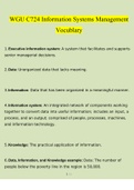 WGU C724 Information Systems Management Vocabulary 2022&vert; 100&percnt; Verified Vocabulary