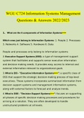 WGU C724 Information Systems Management Questions and Answers 2022 | 100% Verified Answers