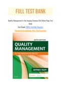 Quality Management in the Imaging Sciences 6th Edition Papp Test Bank