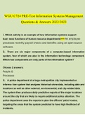 WGU C724 Information Systems Management Pre Test Questions and Answers &lpar;2022&sol;2023&rpar; &lpar;Verified Answers by Expert&rpar;