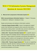 WGU C724 Information Systems Management Questions and Answers &lpar;2022&sol;2023&rpar; &lpar;Verified Answers by Expert&rpar;