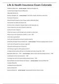 Life & Health Insurance Exam Colorado 100&plus; questions with correct answers