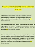 WGU C724 Information Systems Management Practice Exam Questions and Answers &lpar;2022&sol;2023&rpar; &lpar;Verified Answers by Expert&rpar;