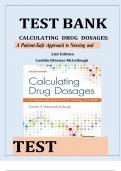 Calculating Drug Dosages&colon; A Patient-Safe Approach to Nursing and Math 2nd Edition TEST BANK by Castillo&comma; Verified Chapters 1 - 22&comma; Complete Newest Version
