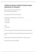 California Notary Public Practice Exam Questions & Answers