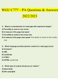 WGU C777 Study Bundle Package Deal With Questions and Answers &lpar;2022&sol;2023&rpar; &lpar;Verified Bundle&rpar;