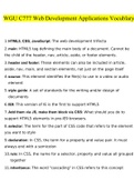 WGU C777 Web Development Applications Vocabulary 2022&sol;2023&vert; 100&percnt; Verified Vocabulary