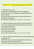 WGU C777 Web Development Applications Quizzes Questions and Answers &lpar;2022&sol;2023&rpar; &lpar;Verified Answers by Expert&rpar;