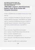 PNB 2XB3 Lecture 4&colon; Somatosensory System Exam Study Guide with Complete Solutions