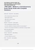 PNB 2XB3 - Midterm 2&colon; Somatosensory Exam Study Guide with Complete Solutions