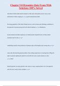 Chapter 5-8 Dynamics Quiz Exam With  Solutions 100&percnt; Solved