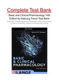 Basic and Clinical Pharmacology 14th Edition by Katzung Trevor Test Bank