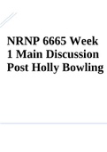 NRNP 6665 Week 1 Main Discussion Post