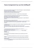 Taxes Assignment by Lan the Hufflepuff Questions and Answers 100&percnt;  Verified