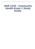  NUR 4150 - Community Health Exam 1 Study Guide.