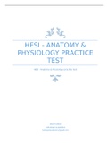 HESI - ANATOMY & PHYSIOLOGY PRACTICE TEST