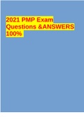 2021 PMP Exam Questions &ANSWERS 100% 