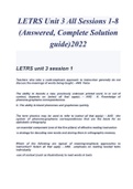 LETRS Unit 3 All Sessions 1-8 AND FINAL ASSESMENT  COMPLETE SOLUTION 2022 ( A+ GRADED 100% VERIFIED)  