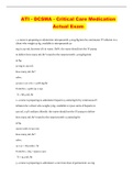 ATI - DCSMA - Critical Care Medication Actual Exam 