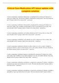 Critical Care Medication ATI latest update with complete solution 