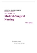 CLINICAL HANDBOOK FOR BRUNNER & SUDDARTH’S TEXTBOOK OF Medical-Surgical Nursing 14 TH EDITION