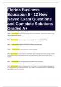 Florida Business Education 6 - 12 New Naved Exam Questions and Complete Solutions Graded A&plus;