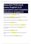 Nava ED FTCE book notes English 6-12 Questions and Complete Solutions Graded A&plus;&period;