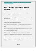 QMOW Study Guide with Complete Solutions