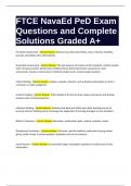 FTCE NavaEd PeD Exam Questions and Complete Solutions Graded A&plus;