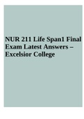 NUR 211 Life Span1 Final Exam Latest Answers – Excelsior College