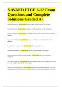 NAVAED FTCE 6-12 Exam Questions and Complete Solutions Graded A&plus;