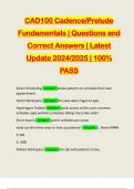 CAD100 Cadence&sol;Prelude Fundamentals &vert; Questions and Correct Answers &vert; Latest Update 2024&sol;2025 &vert; 100&percnt; PASS