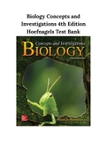Biology Concepts and Investigations 4th Edition Hoefnagels Test Bank