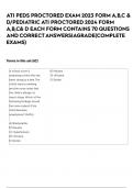 ATI PEDS PROCTORED EXAM 2023 FORM A&comma;B&comma;C & D&sol;PEDIATRIC ATI PROCTORED 2024 FORM A&comma;B&comma;C& D EACH FORM CONTAINS 70 QUESTIONS AND CORRECT ANSWERS&vert;AGRADE&lpar;COMPLETE EXAMS&rpar;