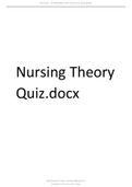 NR501 Week 8 Nursing Theory Quiz NR 501 Week 8 Nursing Theory Quiz (Solutions).
